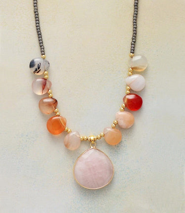 Loved One Rose Quartz Necklace-Your Soul Place